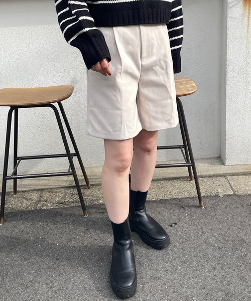 LE MORE（リモア）の「起毛ツイルハーフパンツ（その他パンツ・レディース・ブラック/ブラウン/アイボリー/グレー・FREE）」の18枚目の写真