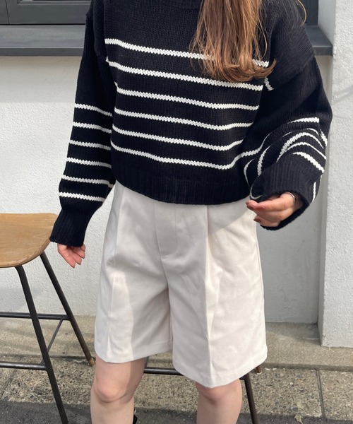 LE MORE（リモア）の「起毛ツイルハーフパンツ（その他パンツ・レディース・ブラック/ブラウン/アイボリー/グレー・FREE）」の17枚目の写真