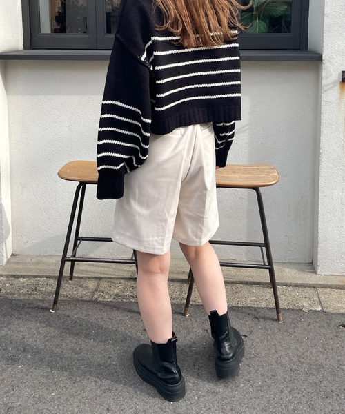 LE MORE（リモア）の「起毛ツイルハーフパンツ（その他パンツ・レディース・ブラック/ブラウン/アイボリー/グレー・FREE）」の16枚目の写真