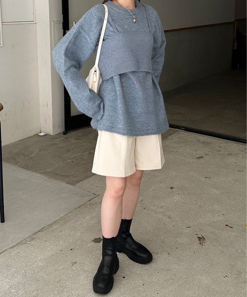 LE MORE（リモア）の「起毛ツイルハーフパンツ（その他パンツ・レディース・ブラック/ブラウン/アイボリー/グレー・FREE）」の14枚目の写真