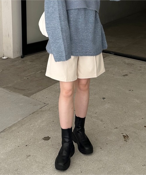 LE MORE（リモア）の「起毛ツイルハーフパンツ（その他パンツ・レディース・ブラック/ブラウン/アイボリー/グレー・FREE）」の13枚目の写真