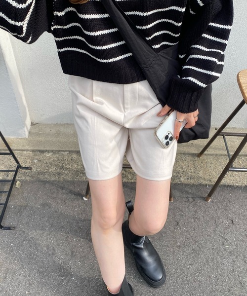 LE MORE（リモア）の「起毛ツイルハーフパンツ（その他パンツ・レディース・ブラック/ブラウン/アイボリー/グレー・FREE）」の10枚目の写真