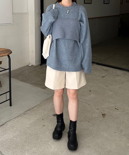 LE MORE（リモア）の「起毛ツイルハーフパンツ（その他パンツ・レディース・ブラック/ブラウン/アイボリー/グレー・FREE）」の7枚目の写真