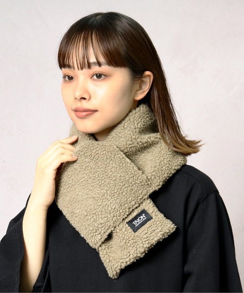 TAION（タイオン）の「【 TAION / タイオン 】 マウンテン リバーシブル ダウン × ボアマフラー YGG TAION-R201MT BOA（マフラー・レディース・ライトブラウン/ダークネイビー/オリーブドラブ・FREE）」の11枚目の写真