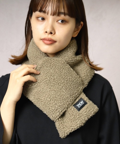 TAION（タイオン）の「【 TAION / タイオン 】 マウンテン リバーシブル ダウン × ボアマフラー YGG TAION-R201MT BOA（マフラー・レディース・ライトブラウン/ダークネイビー/オリーブドラブ・FREE）」の15枚目の写真