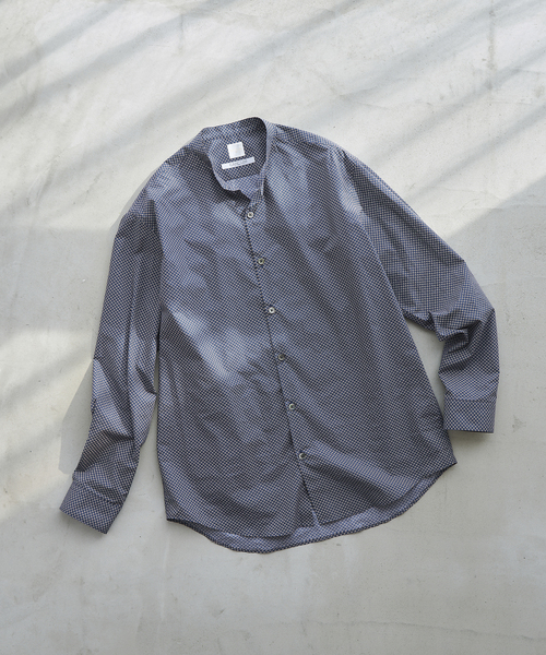 EDIFICE（エディフィス）の「【CANCLINI / カンクリー二】パターン バンドカラーシャツ（シャツ/ブラウス・メンズ・ブラウン/ブルー・X-LARGE/MEDIUM/LARGE/SMALL）」の3枚目の写真