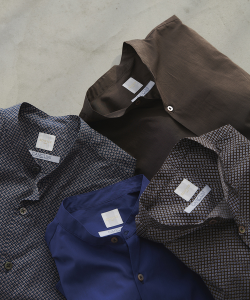 EDIFICE（エディフィス）の「【CANCLINI / カンクリー二】パターン バンドカラーシャツ（シャツ/ブラウス・メンズ・ブラウン/ブルー・X-LARGE/MEDIUM/LARGE/SMALL）」の5枚目の写真