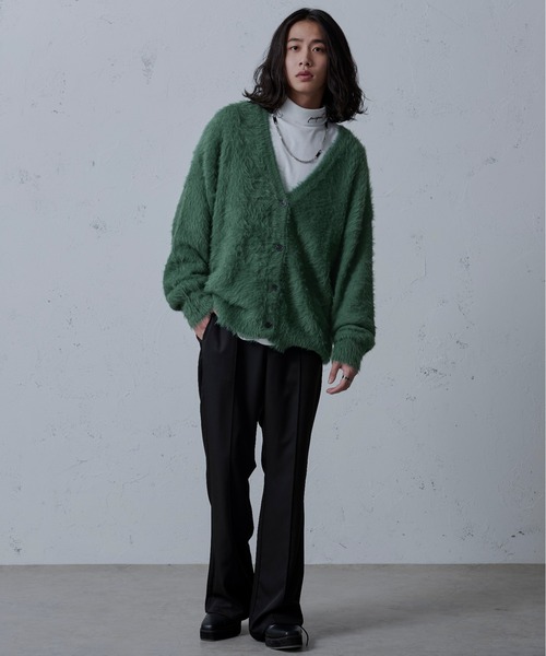 Ellno Loset（エルノロゼット）の「シャギールーズカーディガン（カーディガン/ボレロ・メンズ・グリーン/ブラック/ライトグレー/パープル・MEDIUM/LARGE）」の11枚目の写真