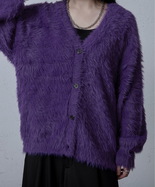 Ellno Loset（エルノロゼット）の「シャギールーズカーディガン（カーディガン/ボレロ・メンズ・グリーン/ブラック/ライトグレー/パープル・MEDIUM/LARGE）」の17枚目の写真