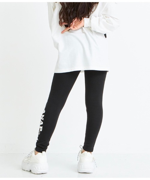 ANAP GｉRL（アナップガール）の「サイドロゴ裏シャギーレギンス（レギンス/スパッツ・キッズ・ブラック/ライトグレー・XS/S/M）」の7枚目の写真