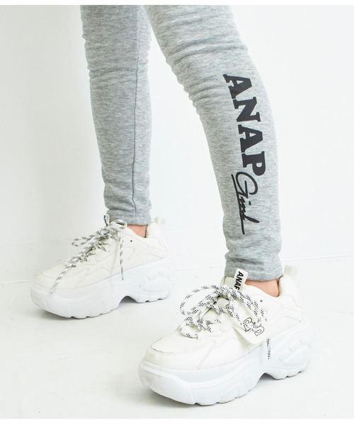 ANAP GｉRL（アナップガール）の「サイドロゴ裏シャギーレギンス（レギンス/スパッツ・キッズ・ブラック/ライトグレー・XS/S/M）」の11枚目の写真