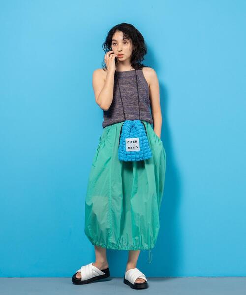 CITEN（シテン）の「＜CITEN＞アメスリ メランジニット タンクトップ（ベスト・レディース・イエロー/ネイビー・FREE）」の3枚目の写真