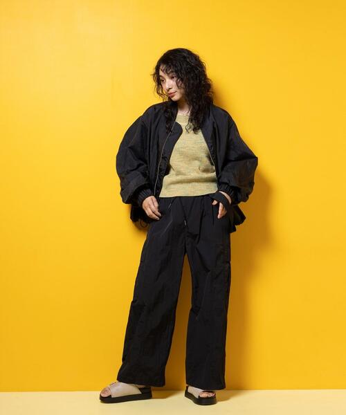 CITEN（シテン）の「＜CITEN＞アメスリ メランジニット タンクトップ（ベスト・レディース・イエロー/ネイビー・FREE）」の7枚目の写真