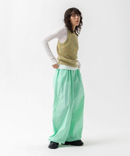 CITEN（シテン）の「＜CITEN＞アメスリ メランジニット タンクトップ（ベスト・レディース・イエロー/ネイビー・FREE）」の15枚目の写真