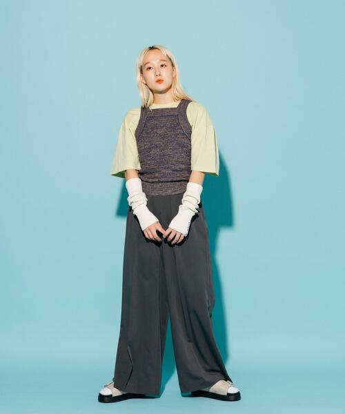 CITEN（シテン）の「＜CITEN＞アメスリ メランジニット タンクトップ（ベスト・レディース・イエロー/ネイビー・FREE）」の21枚目の写真