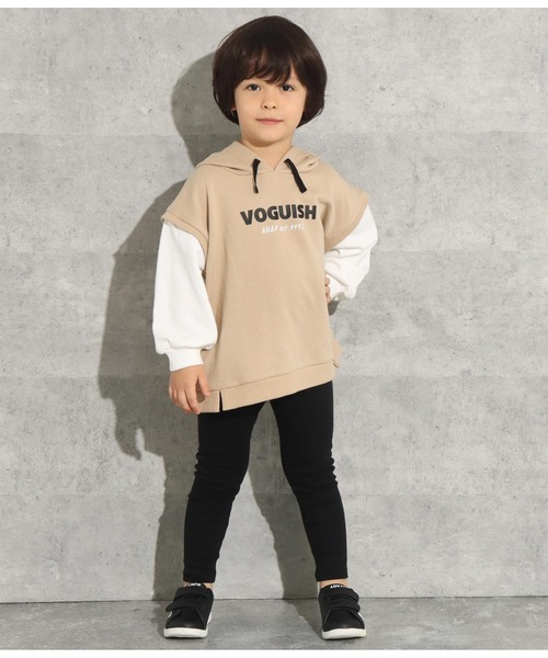 ANAP kids(アナップキッズ)の「ドッキング風フーディトップススウェット(パーカー・キッズ・サックスブルー/ブラック/ベージュ・110cm/130cm/120cm)」の6枚目の写真