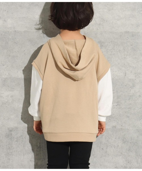 ANAP kids(アナップキッズ)の「ドッキング風フーディトップススウェット(パーカー・キッズ・サックスブルー/ブラック/ベージュ・110cm/130cm/120cm)」の5枚目の写真