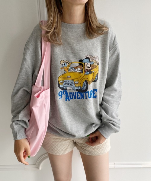 Disney（ディズニー）の「Disney/MICKEYMOUSE/DONALDDUCK/GOADVENTURE/スウェット/ディズニー/ミッキーマウス/ドナルドダック/キャラクター（スウェット・レディース・杢グレー/ホワイト・S/M/L/XL）」の5枚目の写真