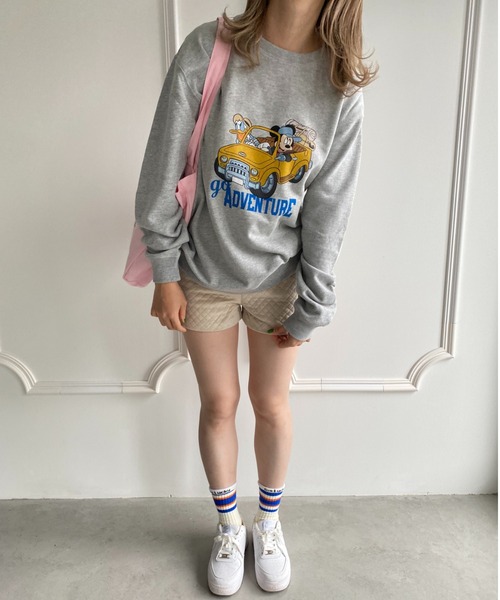 Disney（ディズニー）の「Disney/MICKEYMOUSE/DONALDDUCK/GOADVENTURE/スウェット/ディズニー/ミッキーマウス/ドナルドダック/キャラクター（スウェット・レディース・杢グレー/ホワイト・S/M/L/XL）」の6枚目の写真