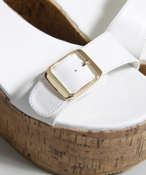 WEGO(ウィゴー)の「WEGO/厚底コルクサンダル(サンダル・レディース・ブラック/インディゴブルー/シルバー/ホワイト・LARGE/MEDIUM)」の11枚目の写真