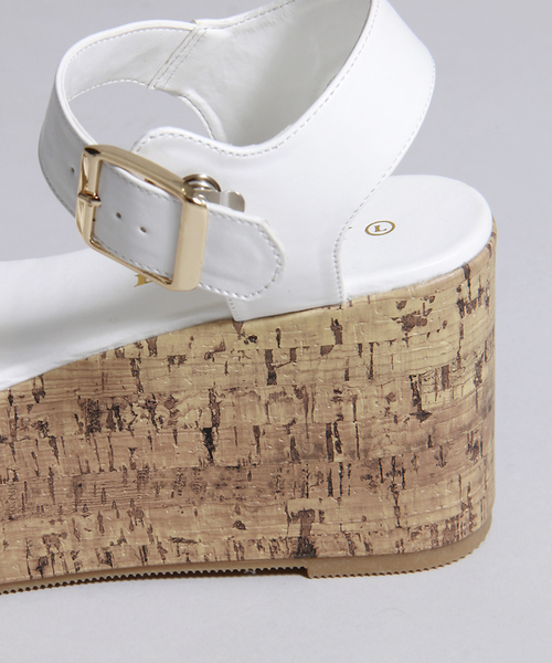 WEGO(ウィゴー)の「WEGO/厚底コルクサンダル(サンダル・レディース・ブラック/インディゴブルー/シルバー/ホワイト・LARGE/MEDIUM)」の13枚目の写真