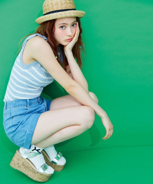 WEGO(ウィゴー)の「WEGO/厚底コルクサンダル(サンダル・レディース・ブラック/インディゴブルー/シルバー/ホワイト・LARGE/MEDIUM)」の14枚目の写真