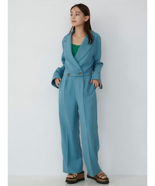 MURUA(ムルーア)の「ハイウエストタックパンツ【セットアップ着用可能】(スラックス・レディース・ベージュ/ダークグレー/ブラウン/ブルー・1/2)」の10枚目の写真