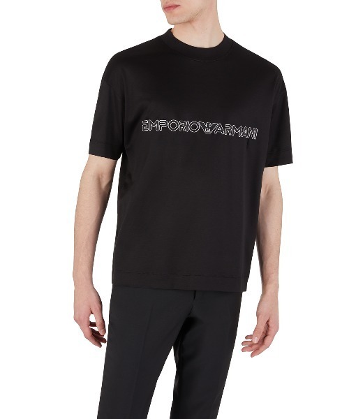 EMPORIO ARMANI(エンポリオアルマーニ)の「【エンポリオ アルマーニ】Tシャツ テンセル混紡ジャージー製 エンボスロゴ(Tシャツ/カットソー・メンズ・ブラック/ホワイト系その他・LARGE/MEDIUM/SMALL/X-LARGE/XX-LARGE)」の6枚目の写真