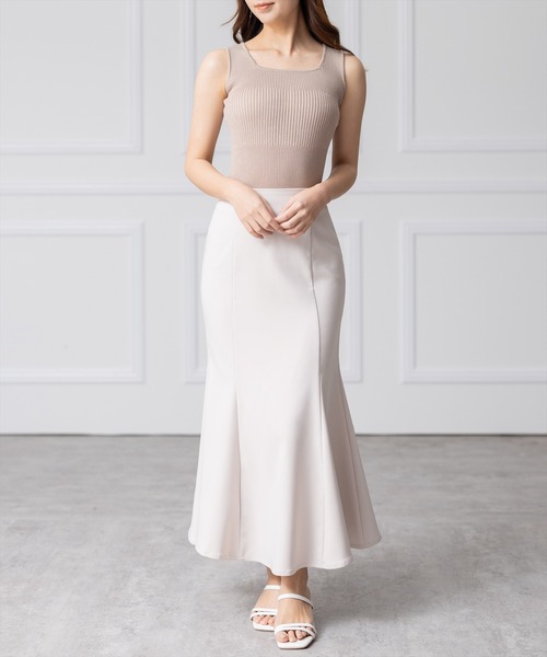 clear(クリア)の「編地切り替えリブノースリニットトップス(タンクトップ・レディース・ピンク/オフホワイト/ブルー/ベージュ/ブラック/グリーン/ブラウン・F)」の19枚目の写真