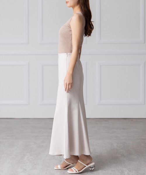 clear(クリア)の「編地切り替えリブノースリニットトップス(タンクトップ・レディース・ピンク/オフホワイト/ブルー/ベージュ/ブラック/グリーン/ブラウン・F)」の20枚目の写真