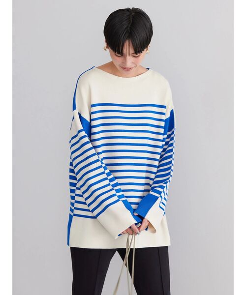 AMERICAN HOLIC（アメリカンホリック）の「パネルボーダーニットチュニック（チュニック・レディース・ネイビー/ピンク/ブルー・M/L）」の18枚目の写真