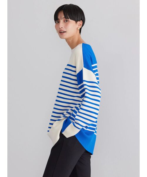 AMERICAN HOLIC（アメリカンホリック）の「パネルボーダーニットチュニック（チュニック・レディース・ネイビー/ピンク/ブルー・M/L）」の19枚目の写真