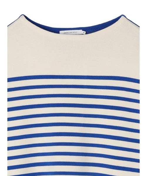 AMERICAN HOLIC（アメリカンホリック）の「パネルボーダーニットチュニック（チュニック・レディース・ネイビー/ピンク/ブルー・M/L）」の7枚目の写真