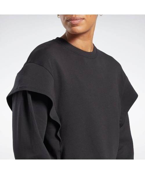 Reebok（リーボック）の「コットンミッドレイヤー スウェットシャツ / TS DREAMBLEND CO MIDLAYER（スウェット・レディース・ブラック・LARGE/MEDIUM/SMALL/X-LARGE/X-SMALL）」の4枚目の写真