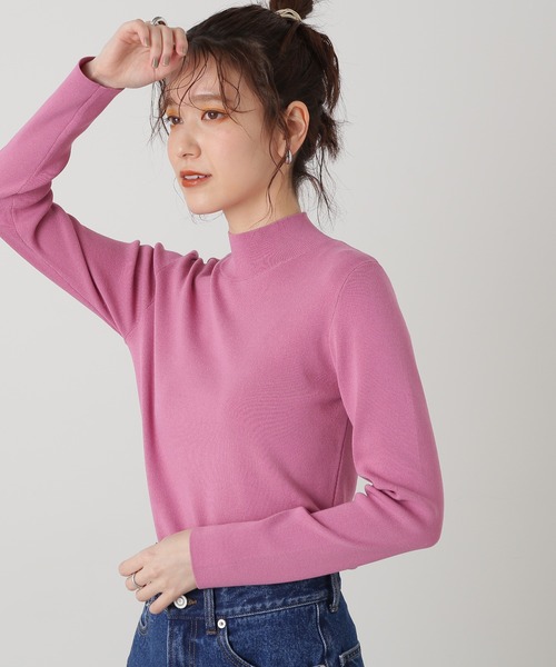 N.（N. Natural Beauty Basic）（エヌエヌナチュラルビューティーベーシック）の「◆総針ボトルネックニット（ニット/セーター・レディース・ブラック/オフホワイト/ピンク/イエロー/ブルー・MEDIUM）」の5枚目の写真