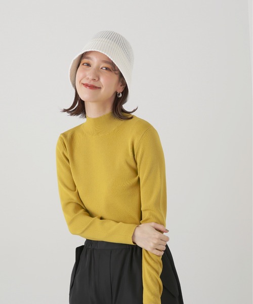 N.（N. Natural Beauty Basic）（エヌエヌナチュラルビューティーベーシック）の「◆総針ボトルネックニット（ニット/セーター・レディース・ブラック/オフホワイト/ピンク/イエロー/ブルー・MEDIUM）」の6枚目の写真