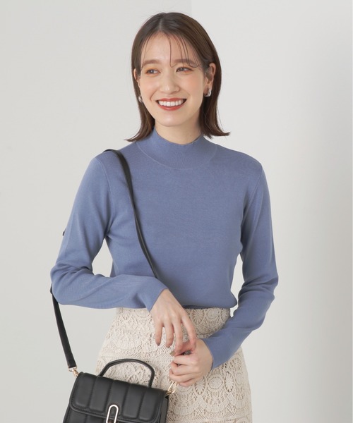 N.（N. Natural Beauty Basic）（エヌエヌナチュラルビューティーベーシック）の「◆総針ボトルネックニット（ニット/セーター・レディース・ブラック/オフホワイト/ピンク/イエロー/ブルー・MEDIUM）」の16枚目の写真