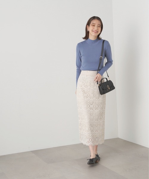 N.（N. Natural Beauty Basic）（エヌエヌナチュラルビューティーベーシック）の「◆総針ボトルネックニット（ニット/セーター・レディース・ブラック/オフホワイト/ピンク/イエロー/ブルー・MEDIUM）」の21枚目の写真