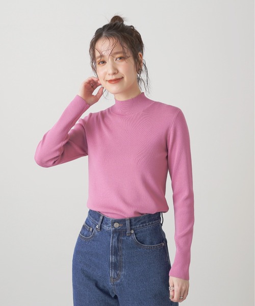 N.（N. Natural Beauty Basic）（エヌエヌナチュラルビューティーベーシック）の「◆総針ボトルネックニット（ニット/セーター・レディース・ブラック/オフホワイト/ピンク/イエロー/ブルー・MEDIUM）」の19枚目の写真