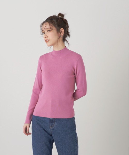 N.（N. Natural Beauty Basic）（エヌエヌナチュラルビューティーベーシック）の「◆総針ボトルネックニット（ニット/セーター・レディース・ブラック/オフホワイト/ピンク/イエロー/ブルー・MEDIUM）」の7枚目の写真