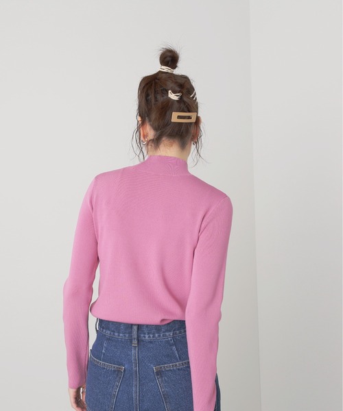 N.（N. Natural Beauty Basic）（エヌエヌナチュラルビューティーベーシック）の「◆総針ボトルネックニット（ニット/セーター・レディース・ブラック/オフホワイト/ピンク/イエロー/ブルー・MEDIUM）」の12枚目の写真