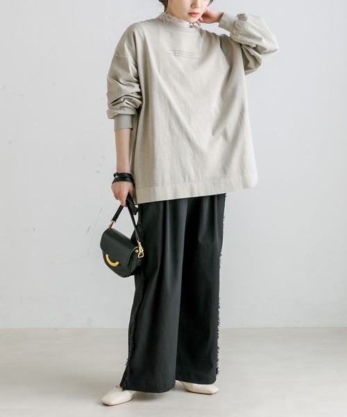 PUAL CE CIN（ピュアルセシン）の「【Du noir】サイドフリンジスラックスパンツ（スラックス・レディース・ブラック/ベージュ・FREE）」の16枚目の写真