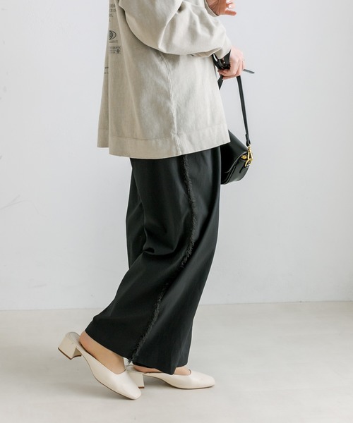 PUAL CE CIN（ピュアルセシン）の「【Du noir】サイドフリンジスラックスパンツ（スラックス・レディース・ブラック/ベージュ・FREE）」の14枚目の写真