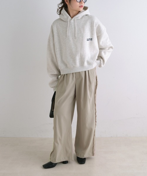 PUAL CE CIN（ピュアルセシン）の「【Du noir】サイドフリンジスラックスパンツ（スラックス・レディース・ブラック/ベージュ・FREE）」の6枚目の写真