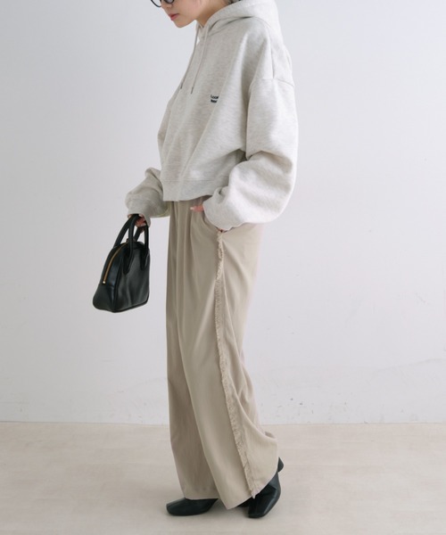 PUAL CE CIN（ピュアルセシン）の「【Du noir】サイドフリンジスラックスパンツ（スラックス・レディース・ブラック/ベージュ・FREE）」の7枚目の写真