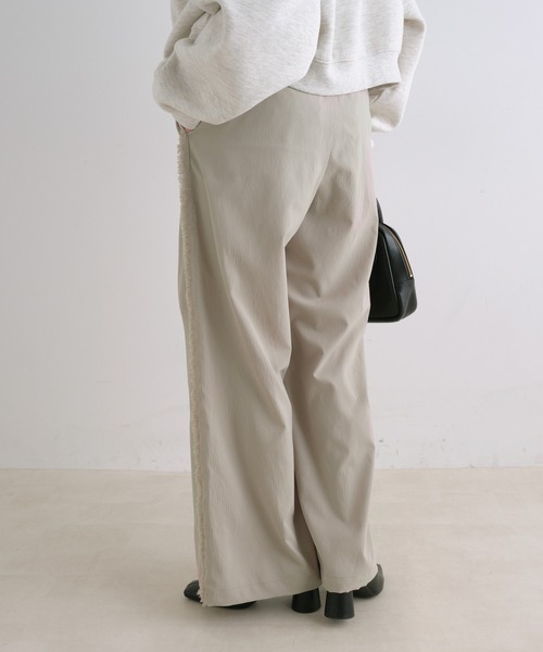 PUAL CE CIN（ピュアルセシン）の「【Du noir】サイドフリンジスラックスパンツ（スラックス・レディース・ブラック/ベージュ・FREE）」の5枚目の写真