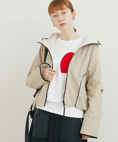Lallia Mu キルトフードショートコート