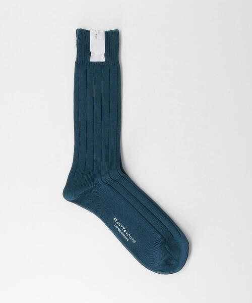 BEAUTY&YOUTH UNITED ARROWS(ビューティーアンドユースユナイテッドアローズ)の「シルケット リブ レギュラー ソックス(ソックス/靴下・メンズ・ホワイト/コバルトブルー/マスタード/ブラック/ダークブラウン・FREE)」の4枚目の写真