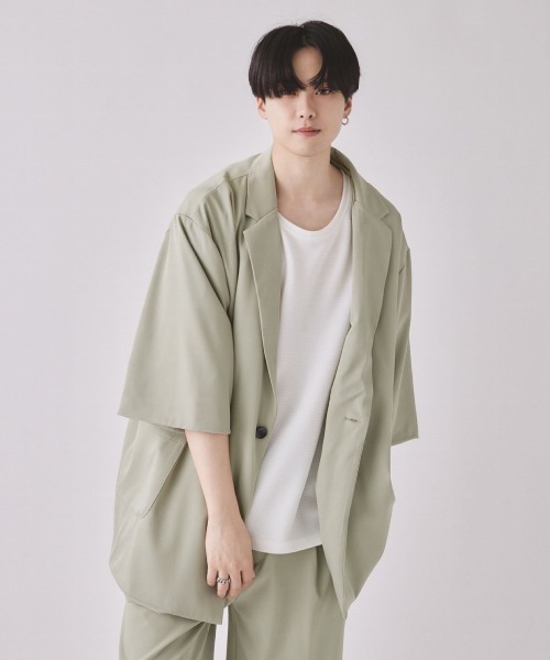 EDEL（エーデル）の「EDEL - サマービッグテーラードジャケット（テーラードジャケット・メンズ・ミント/アイボリー/ブラック・MEDIUM/LARGE）」の3枚目の写真