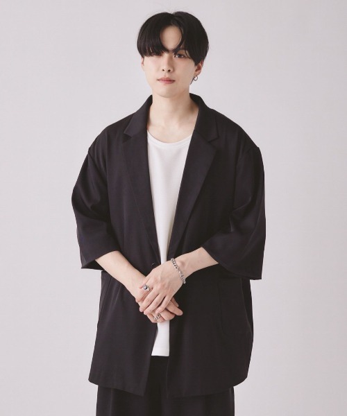 EDEL（エーデル）の「EDEL - サマービッグテーラードジャケット（テーラードジャケット・メンズ・ミント/アイボリー/ブラック・MEDIUM/LARGE）」の2枚目の写真